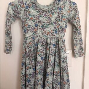 Tea Collection Mint Floral Long-Sleeve Twirl Dress